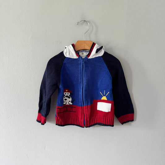 Florence Eiseman / Gilet en tricot de coton zippé / 12 mois