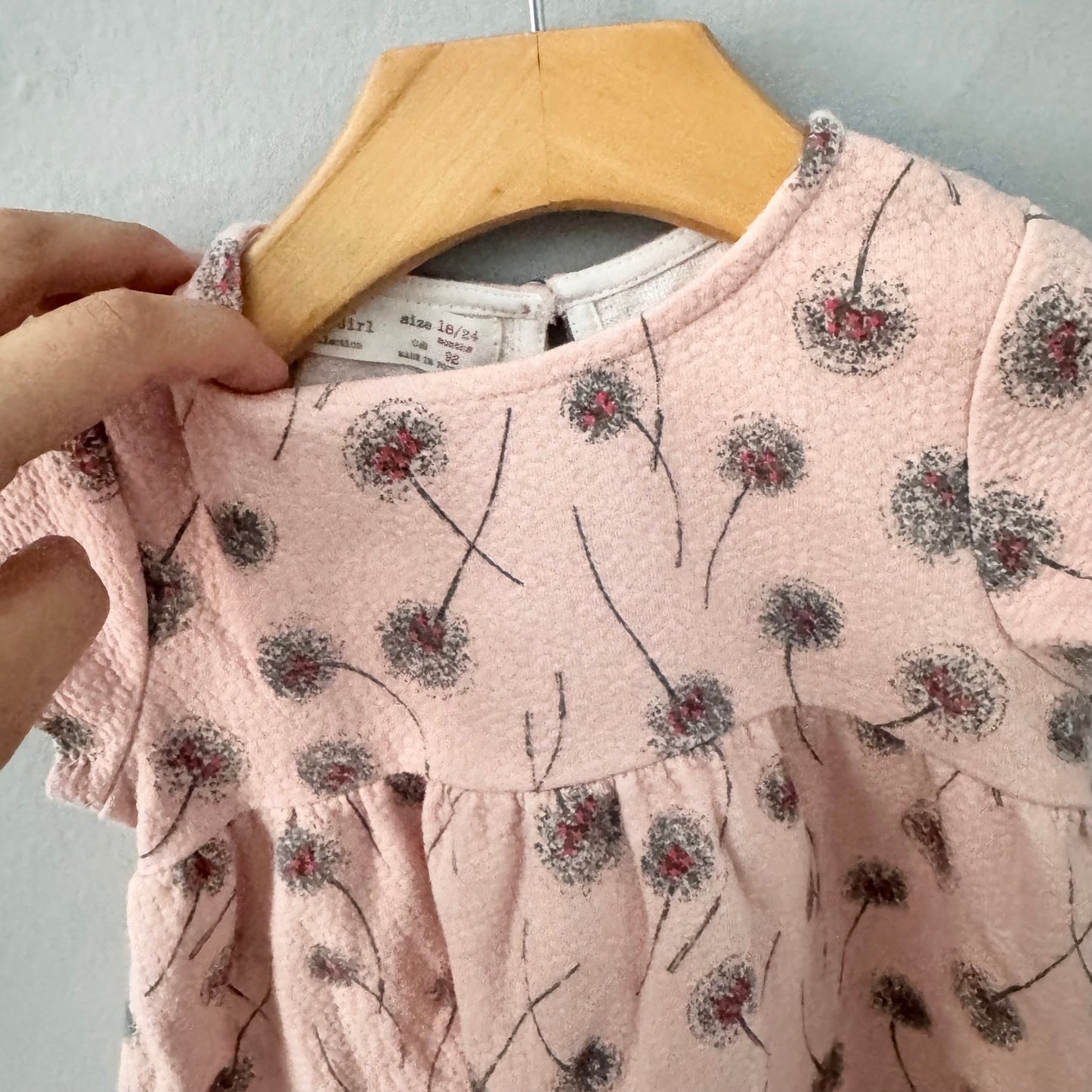 Zara / Robe rose manches courtes / 18-24M