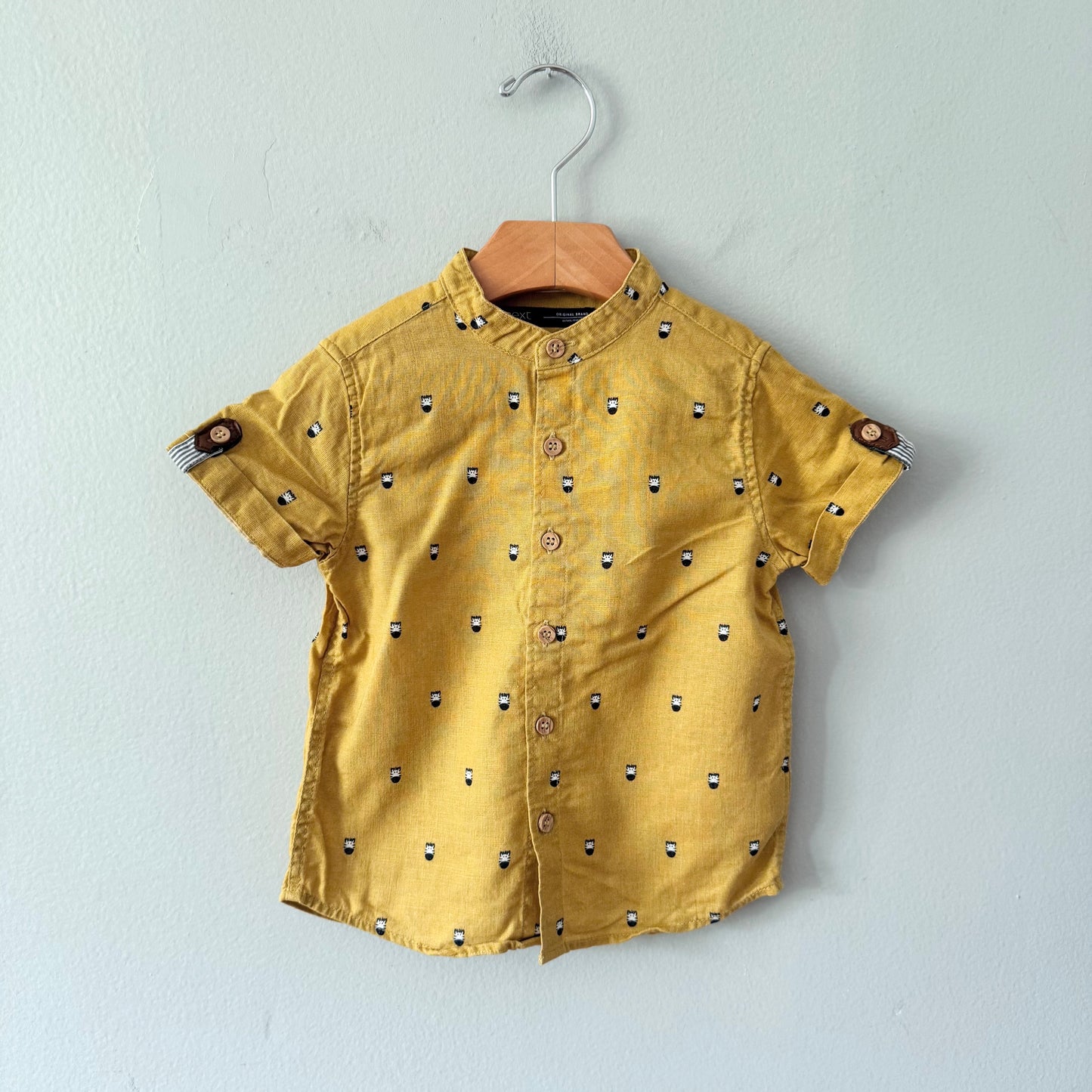 Next / Mustard linen mix shirt / 18-24M