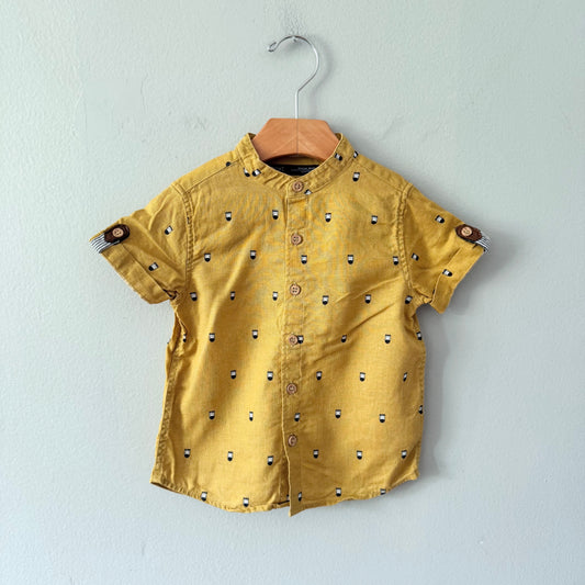 Next / Mustard linen mix shirt / 18-24M