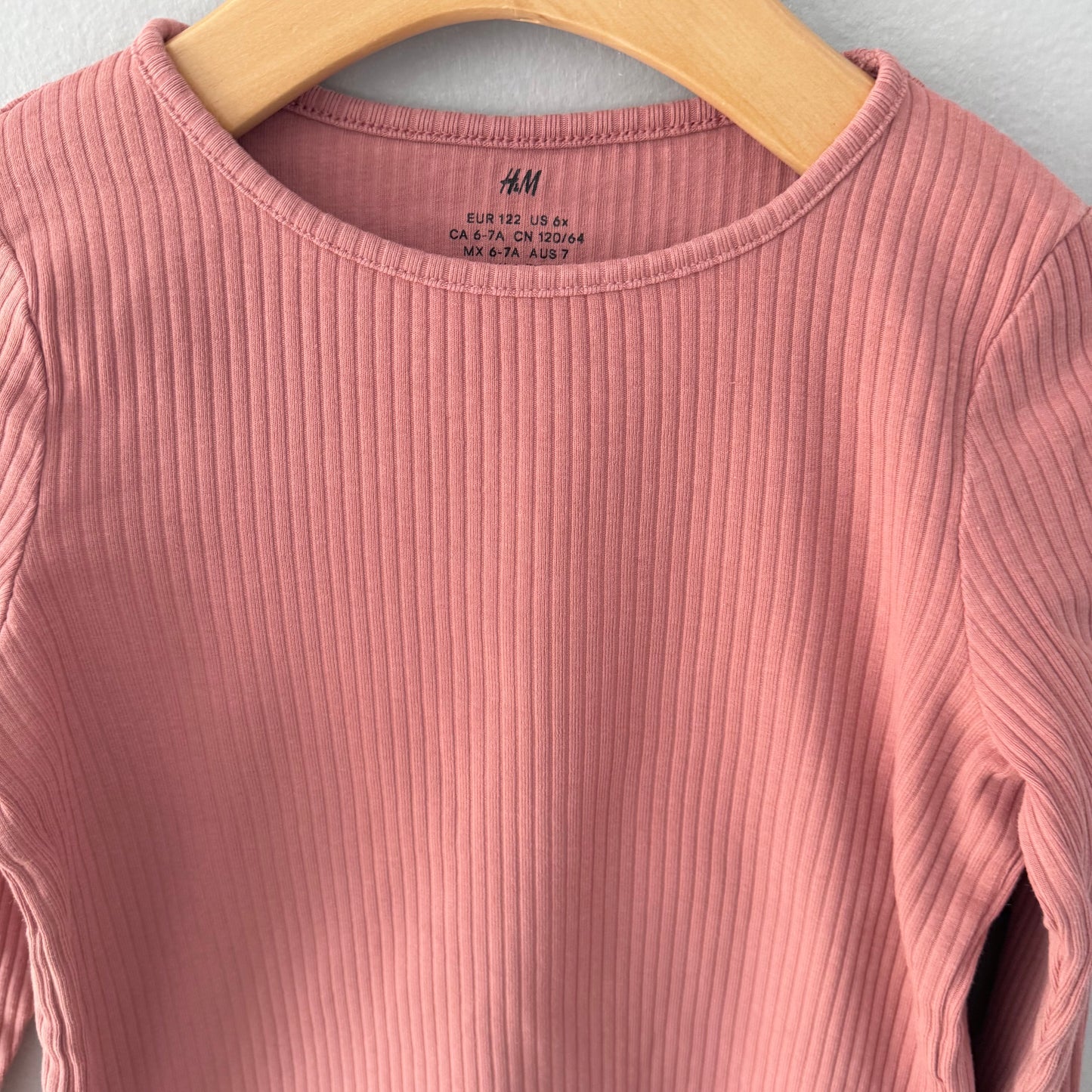 H&M / Brown ribbed long sleeve & leggings set / 6-7Y