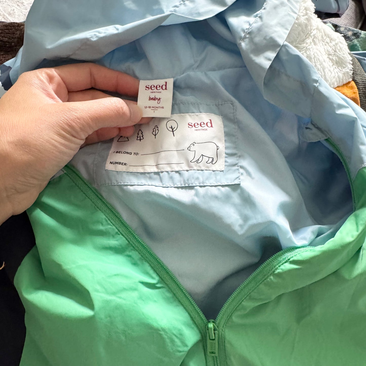 Seed / Green blue windbreaker / 12-18M
