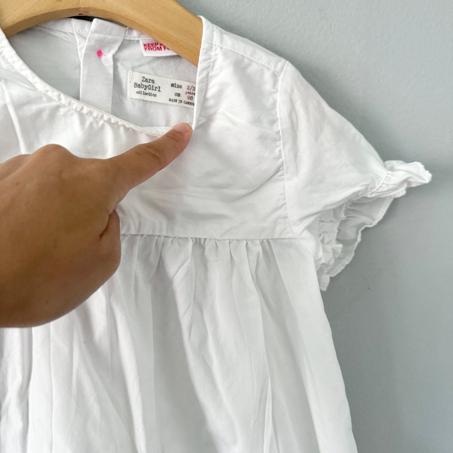 Zara / White blouse dress / 2-3Y