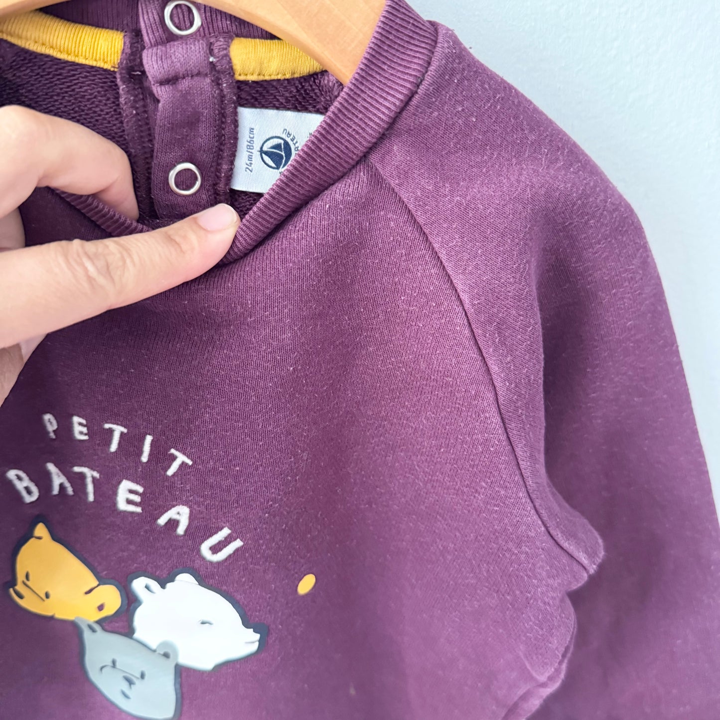 Petit Bateau / Burgundy sweatshirt / 24M