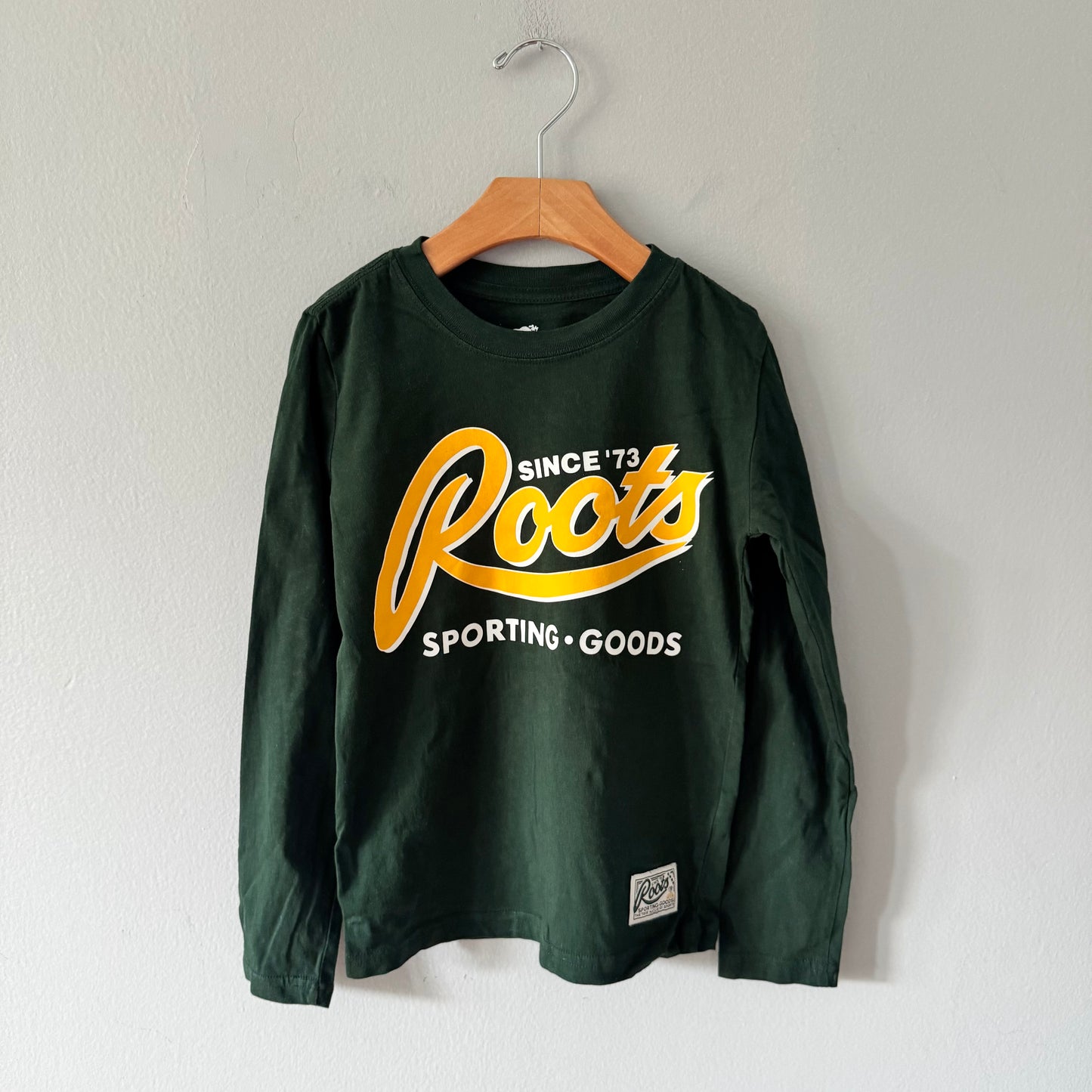 Roots / Green x logo long sleeve T-shirt / 5-6Y