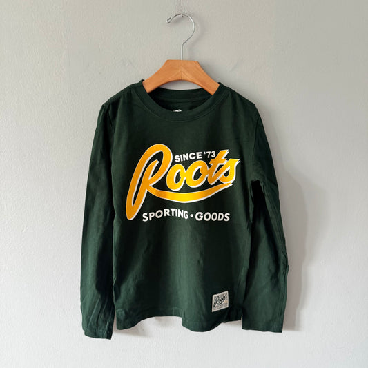 Roots / Green x logo long sleeve T-shirt / 5-6Y