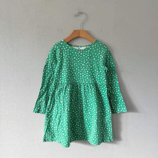 H&M / Green x floral long sleeve dress / 4-6Y