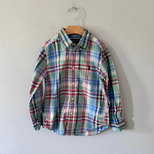 Polo Ralph Lauren / Green checked shirt / 6Y