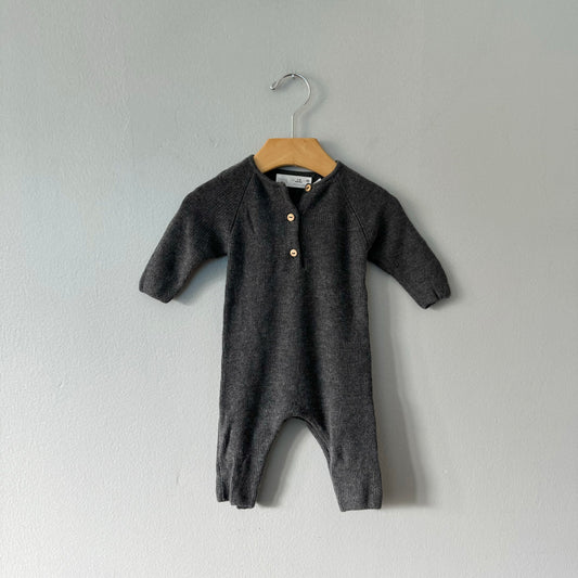 Zara / Dark grey knit romper / 1-3M