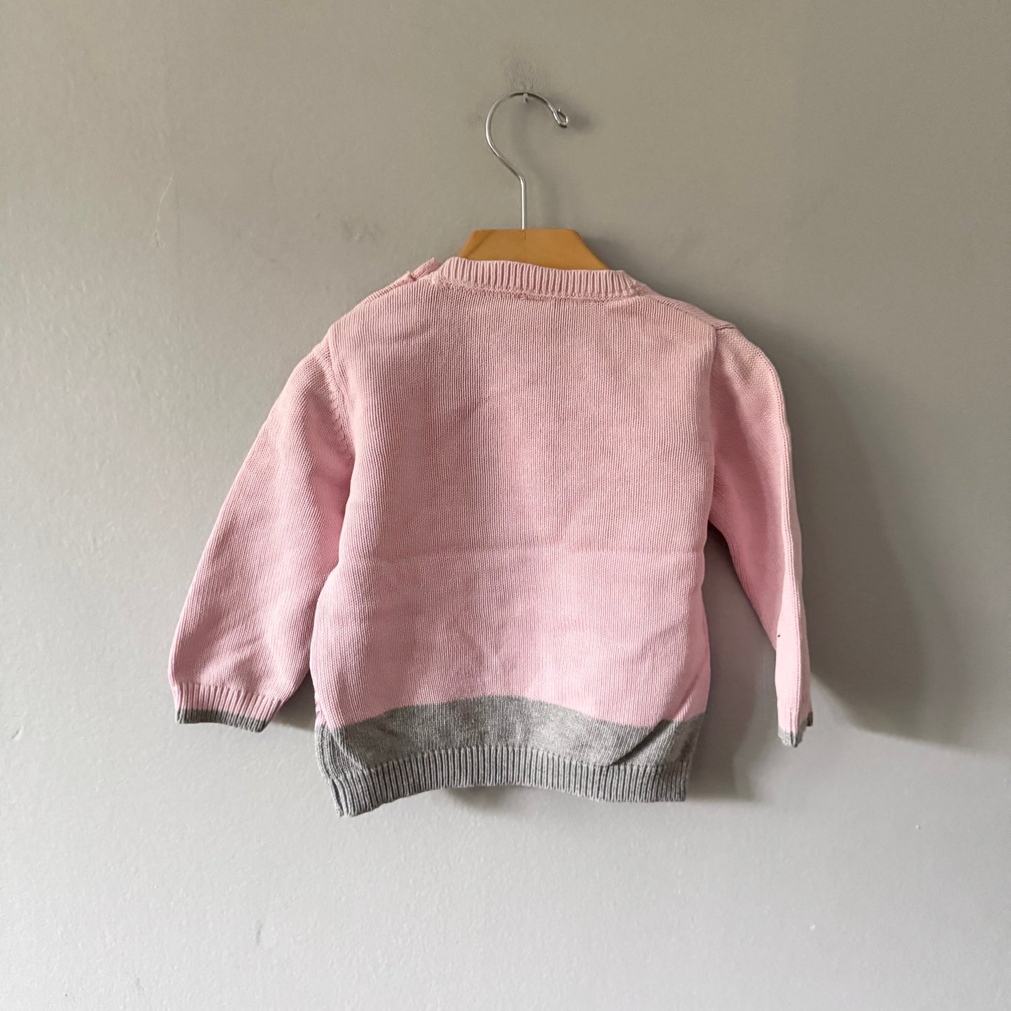 Snoopy / Pink cotton knit pullover / 90cm(18-24M)