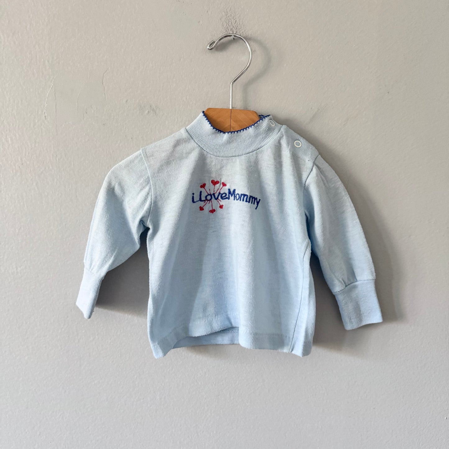 Vintage / Blue I love mommy knit top / 12M