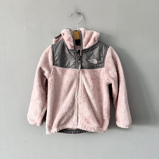 The North Face / Light pink x grey sherpa zip up / 3T