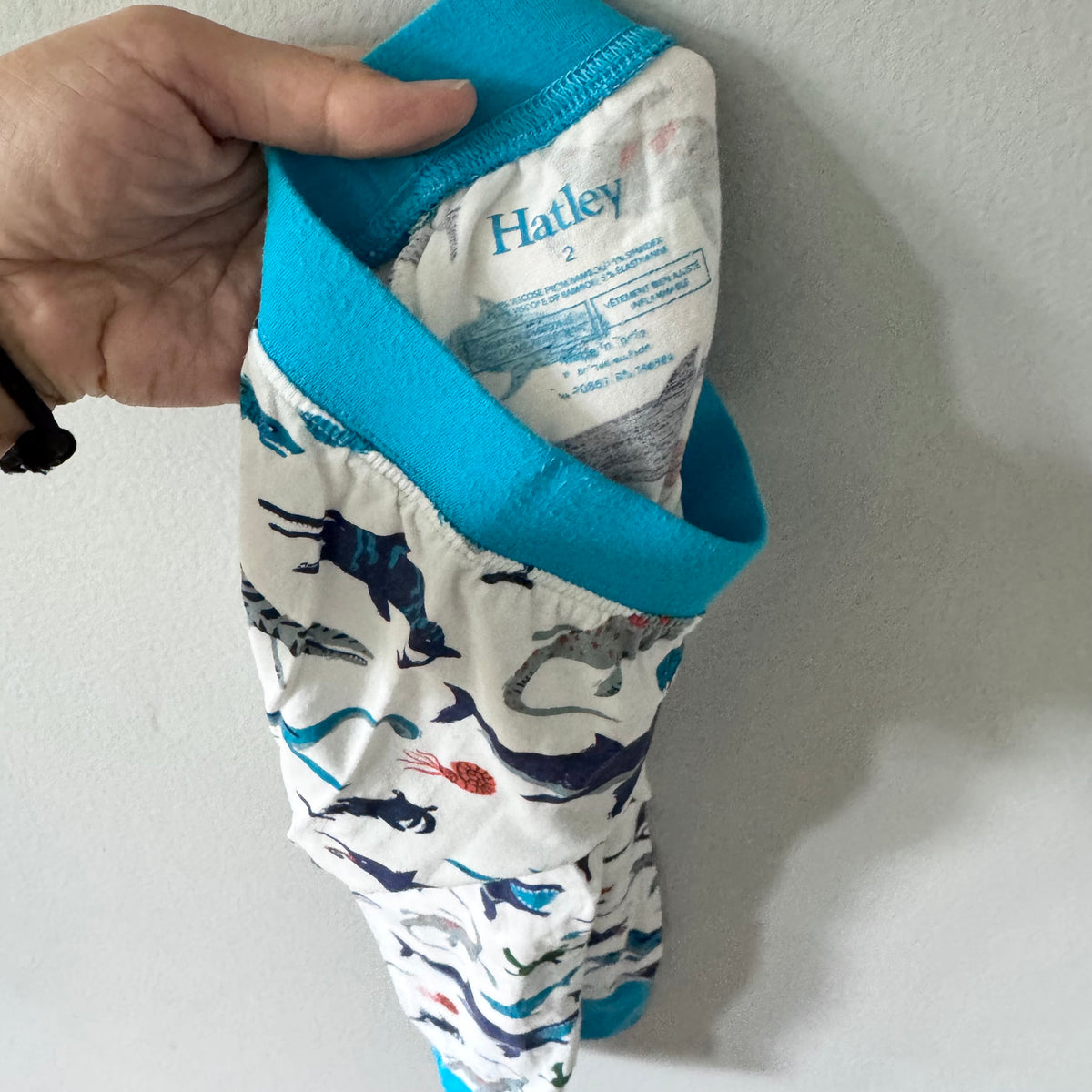 Hatley / White blue shark pajama set / 2Y