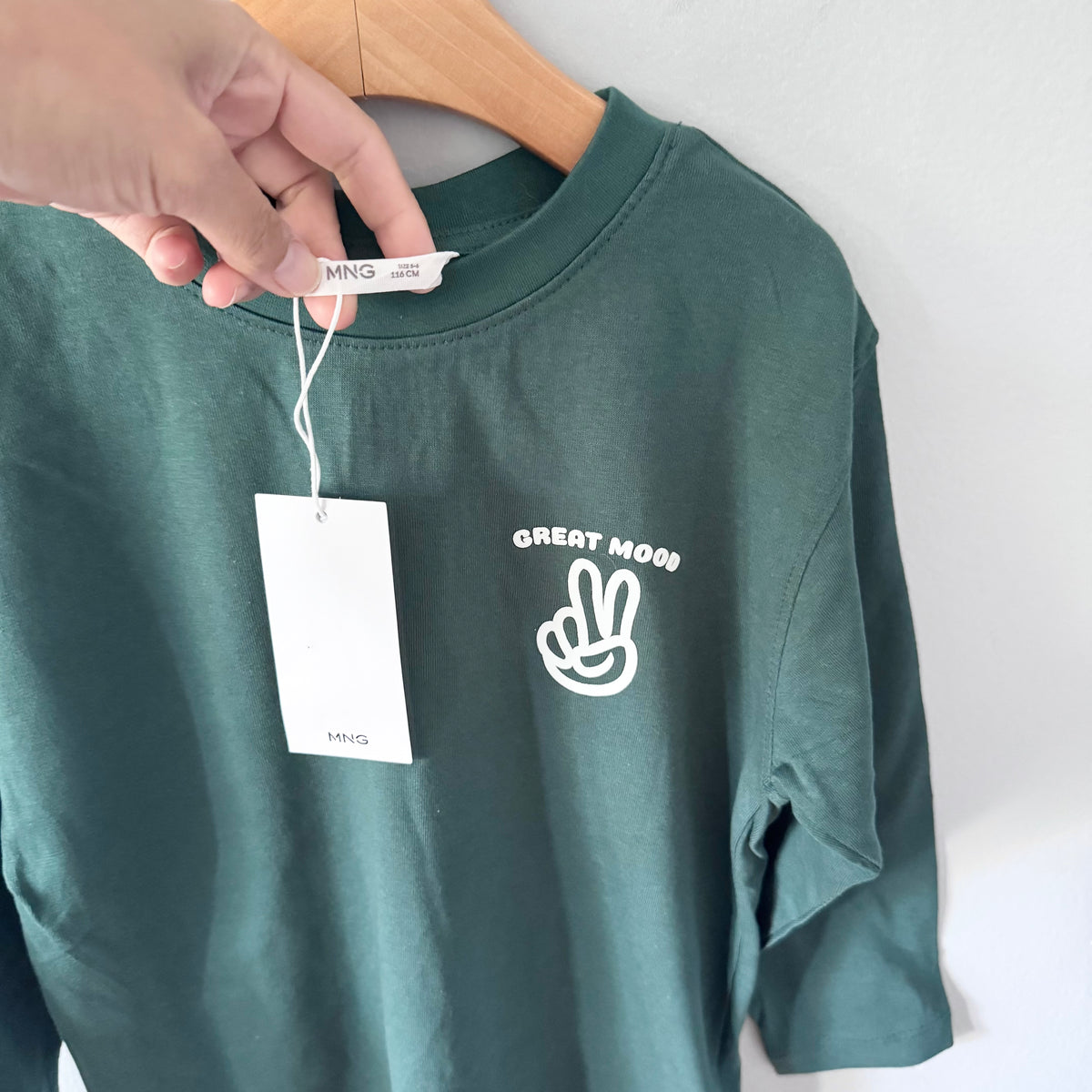 Mango / Green great mood long sleeve / 5-6Y - New with tag