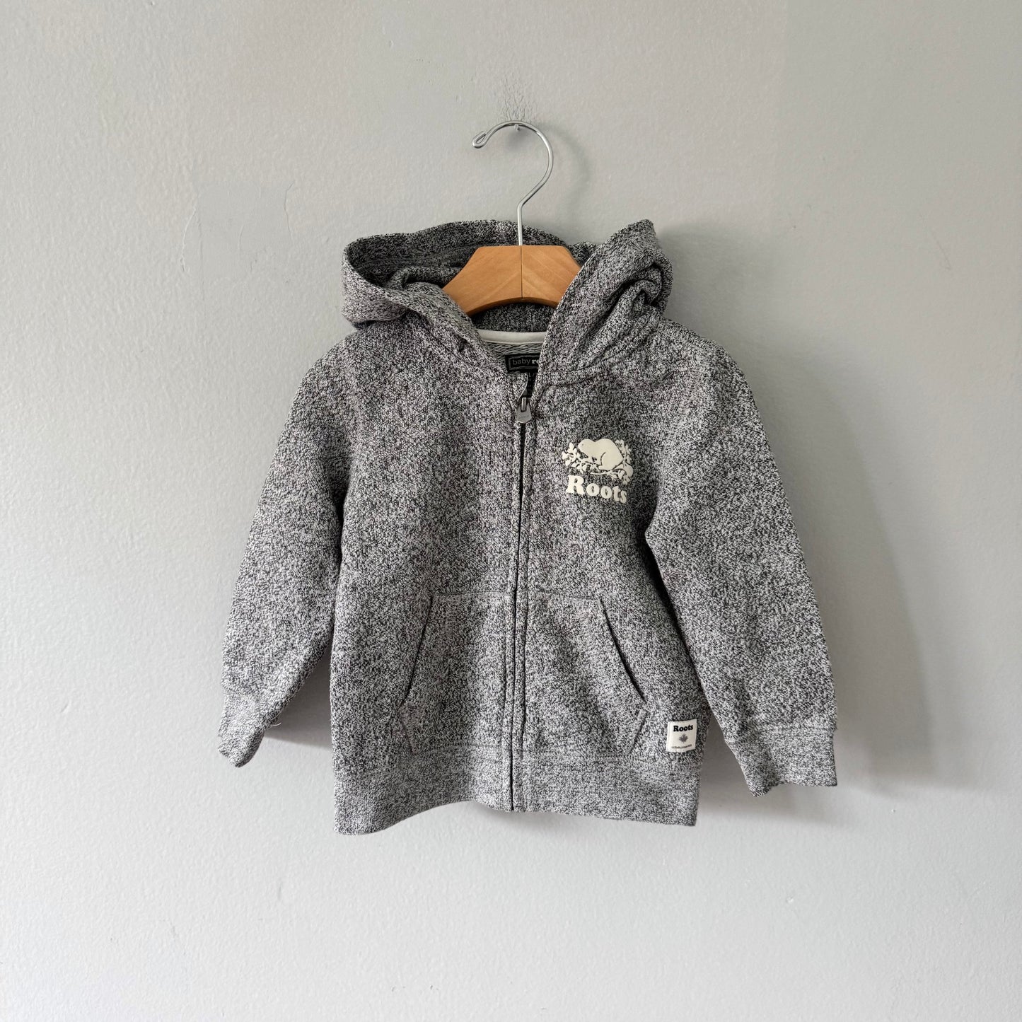 Roots / Salt and pepper zip up hoodie / 18-24M