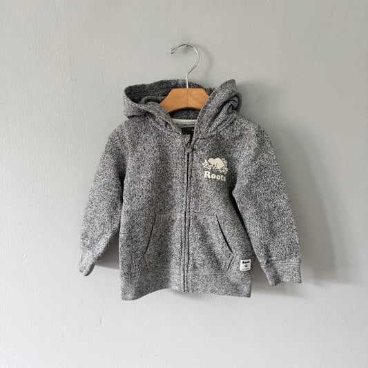 Roots / Salt and pepper zip up hoodie / 18-24M