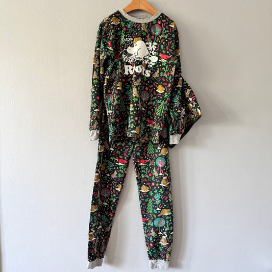 Roots / Green nature pajama set / 7-8Y