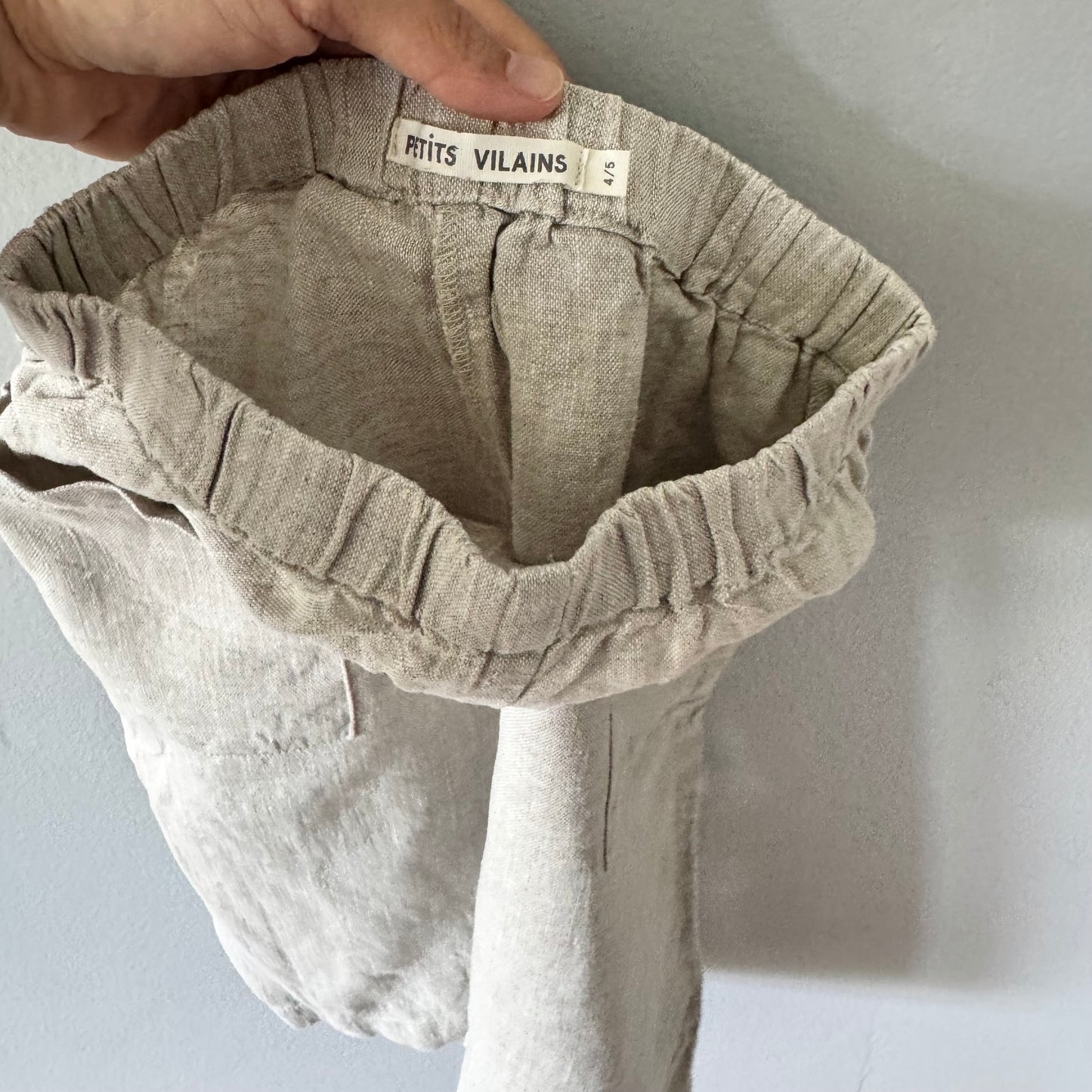 Petits Vilains / Beige linen pants / 4-5Y