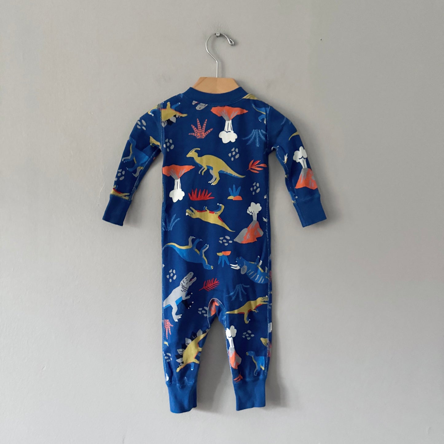 Hanna Andersson	/ Blue Dinosaur romper / 6M