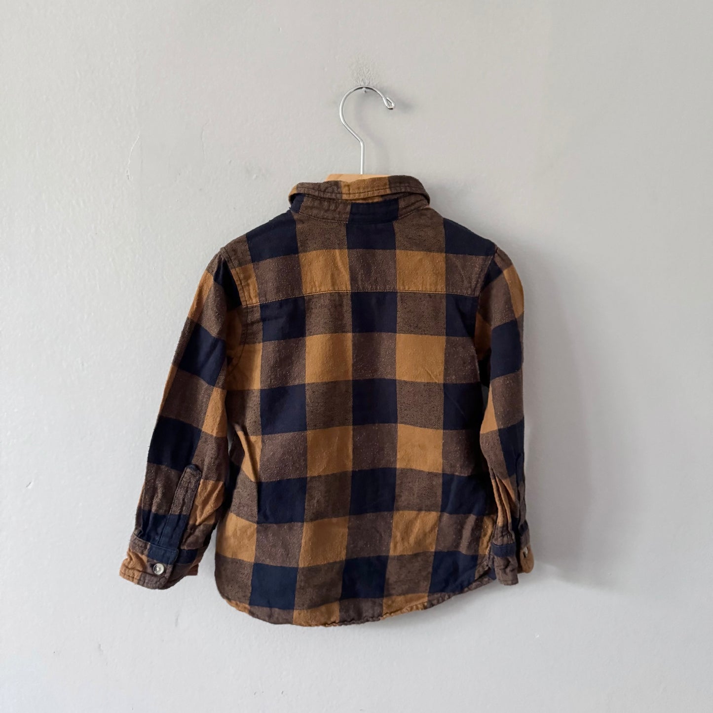 H&M / Brown navy flannel shirt / 3-4Y