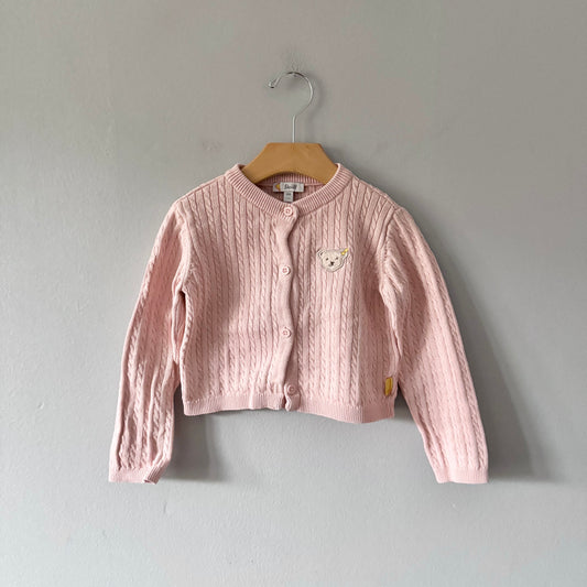 Steiff / Pink cotton cable cardigan / 2-3Y