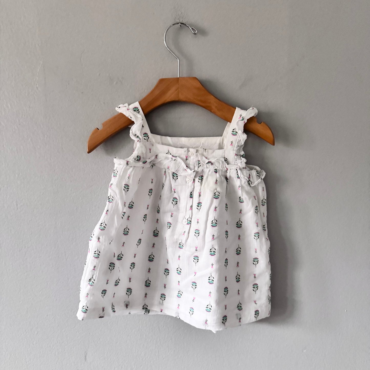 Janie & Jack / Ensemble caraco et bloomer blanc à fleurs / 3-6 mois
