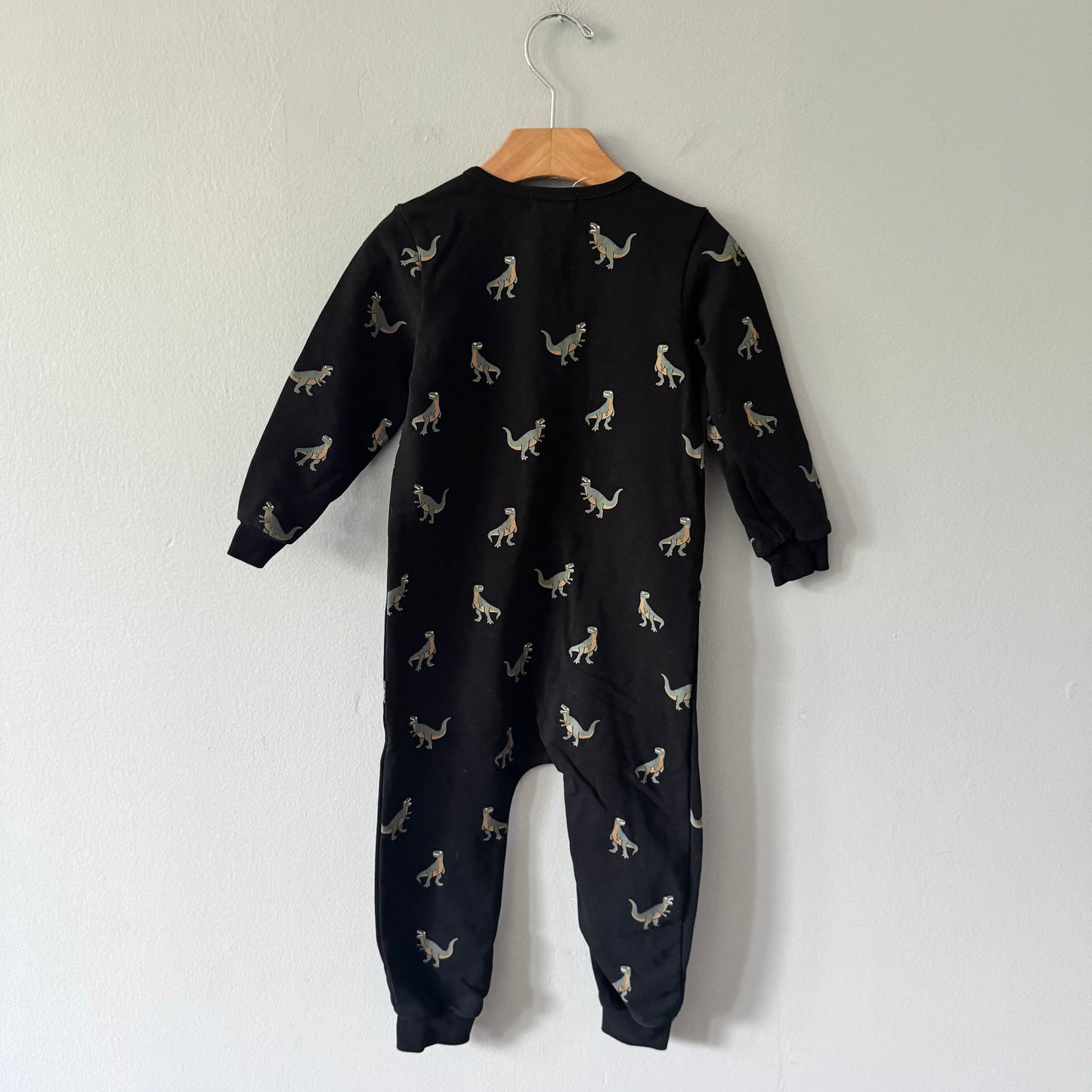 Miles the label / Black x Dinosaur crew romper / 24M