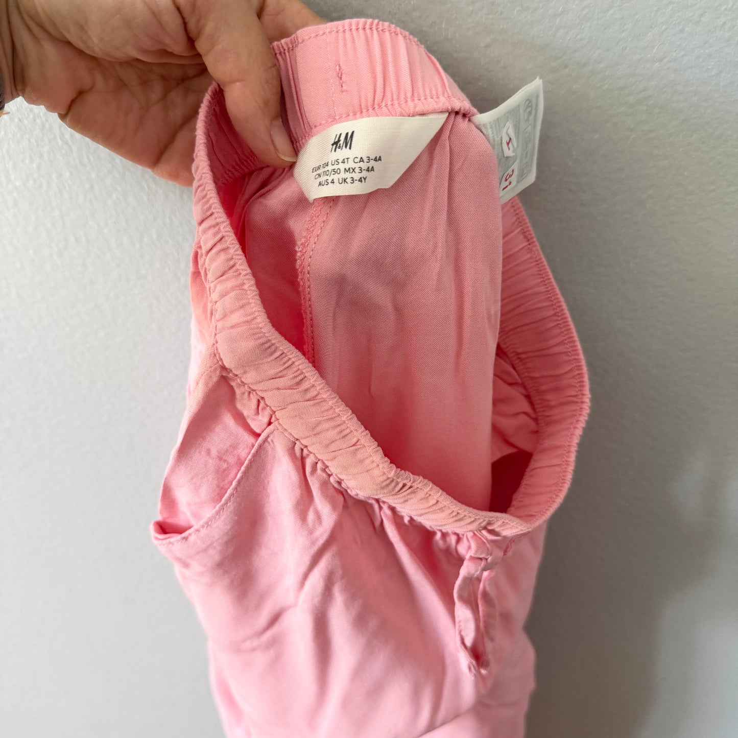 H&M / Pink viscose pants / 3-4Y