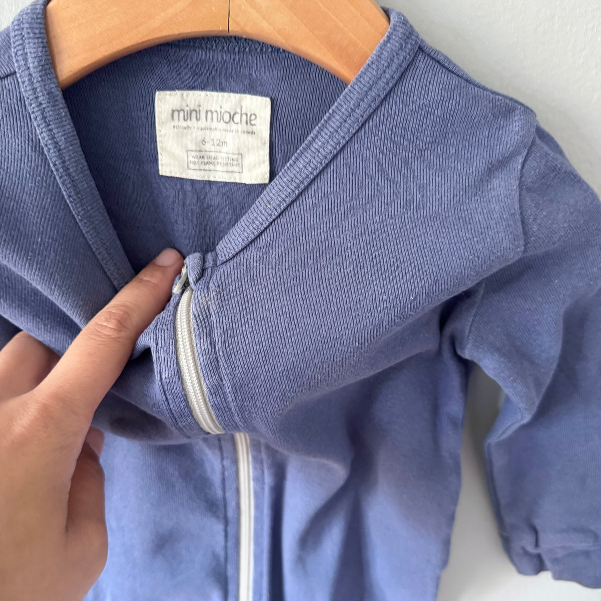 Mini mioche / Blue purple long sleeve romper / 6-12M