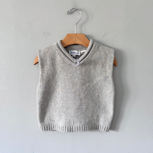 Vintage / Light blue x beige knit vest / 12M