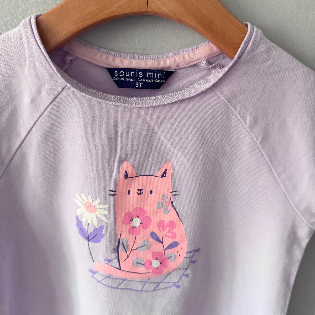 Souris mini / Lavender x cat T-shirt / 3T