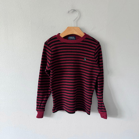 Polo Ralph Lauren / Red x black waffle long sleeve / 5Y