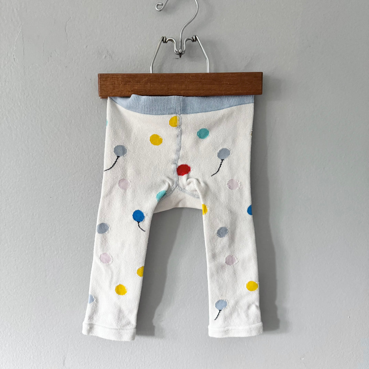 Joules / White x dots knit leggings / 12-24M