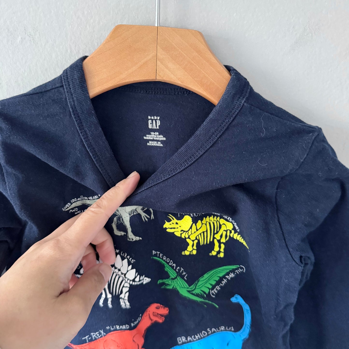 Gap / Marine x dinosaure manches longues / 18-24M