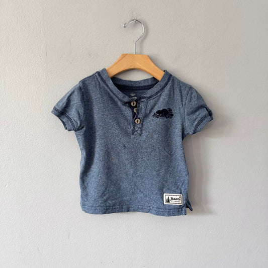 Roots / Blue salt and pepper T-shirt / 2T