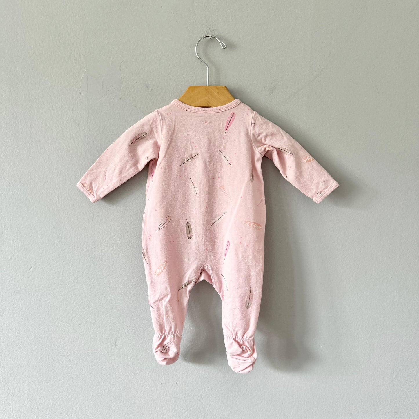 Souris Mini / Light pink x feather romper / 3-6M