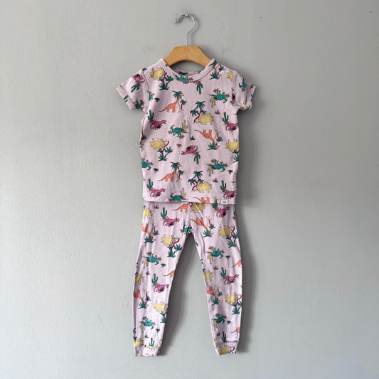 Gap / Lavender x dinosaur pajama set / 4Y