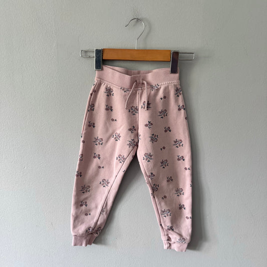 Primark / Pink x floral sweatpants / 2-3Y