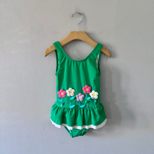 Mini Boden / Green x flower swimwear / 5-6Y