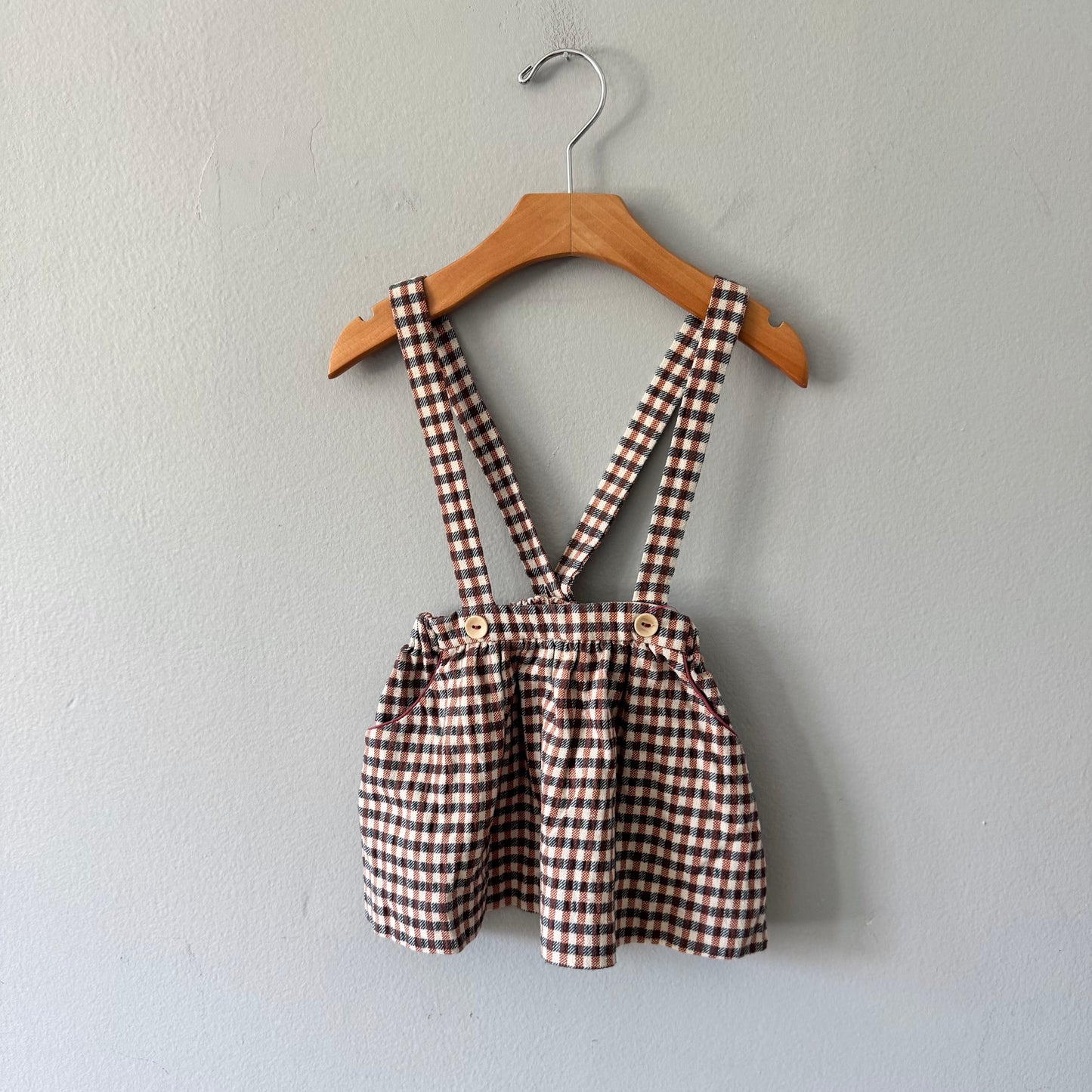 Zara / Checked skirt with shoulder strap / 18-24M