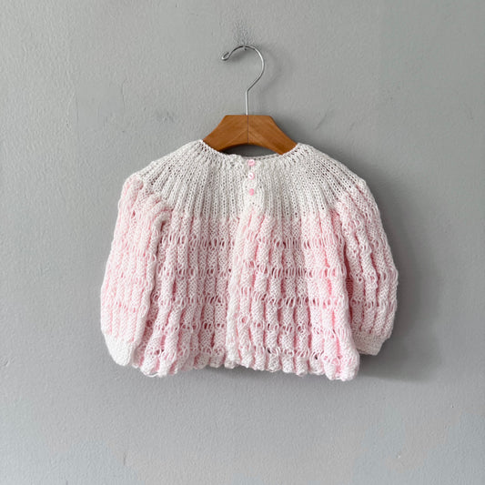 Handmade / Light pink knit cardigan / 12M