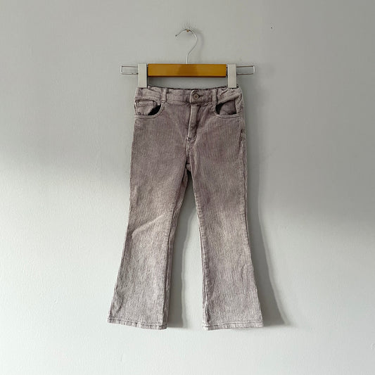 Zara / Light grey stretchy corduroy pants / 4-5Y