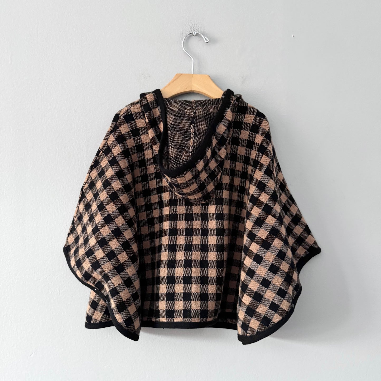 Zara / Brown black plaid knit poncho jacket / 12-18M - New with tag
