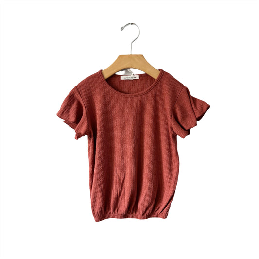 Caution to the wind / Brown short sleeve top / 6-7Y