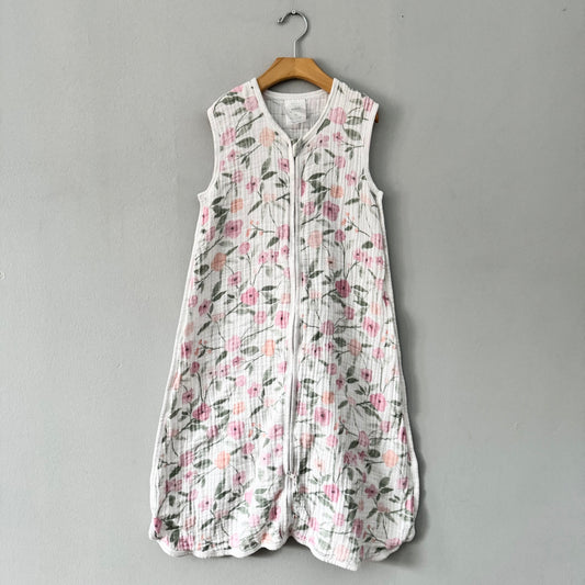Aden + Anais	/ White x pink floral muslin sleep bag / 18-24M