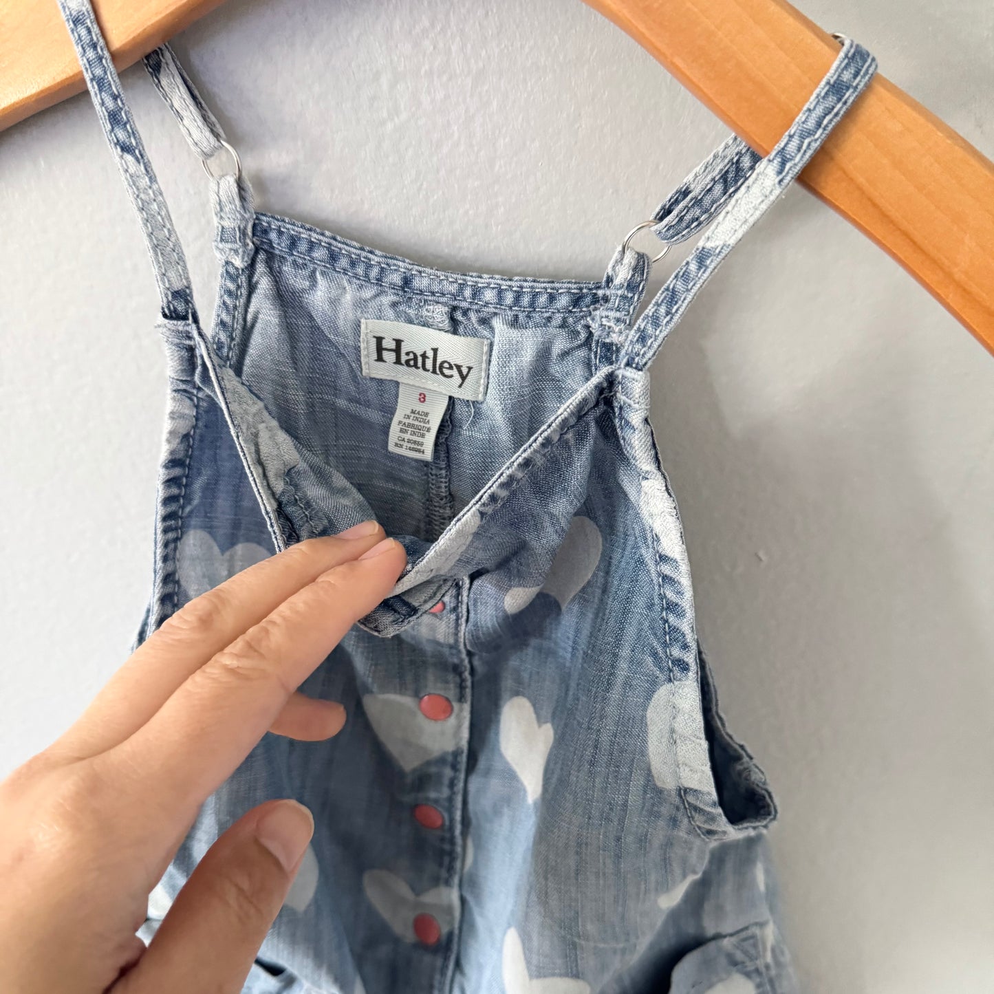 Hatley / Chambray cami heart romper / 3Y