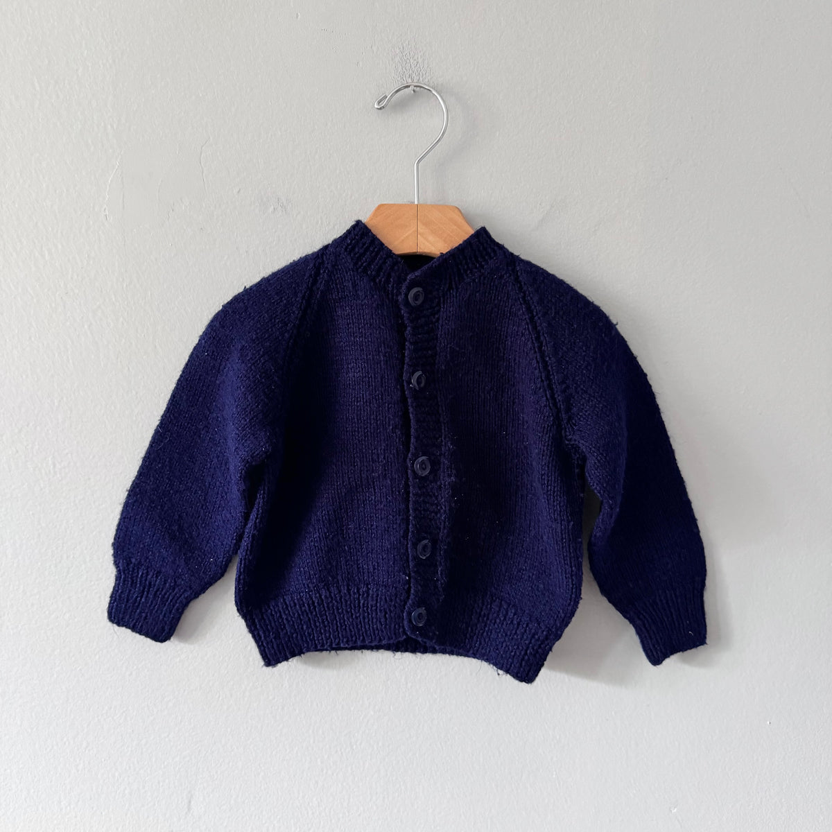 Handmade / Navy knit cardigan / 12-18M