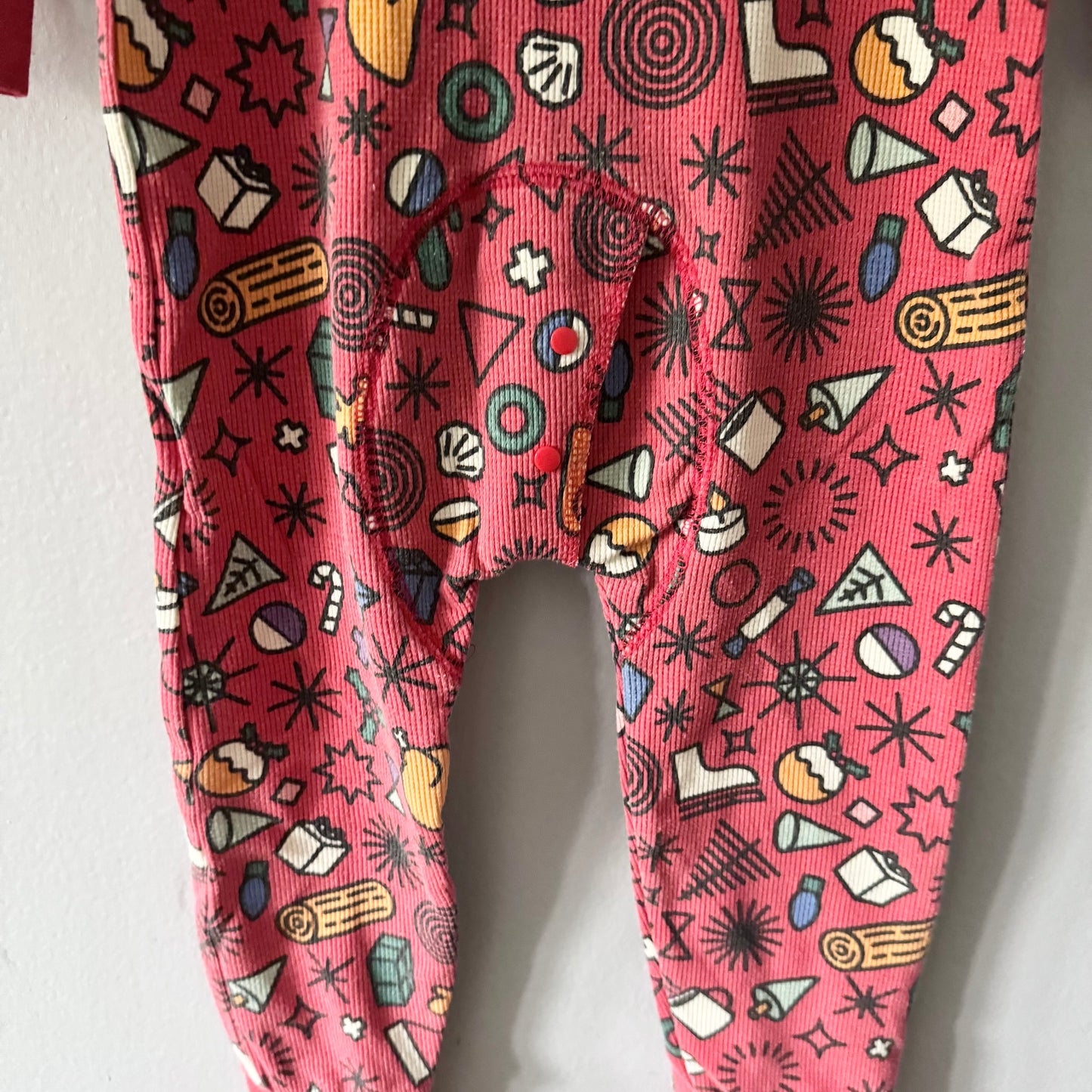 Arborist / Red waffle romper / 2-3Y