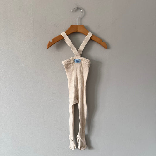 Silly Silas / Oatmeal tights with strap / 3-6M