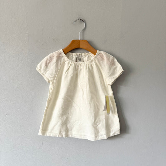 Rachel & Zoe / White puff sleeve blouse / 24M - New with tag